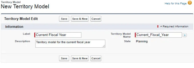 Create a Territory Model